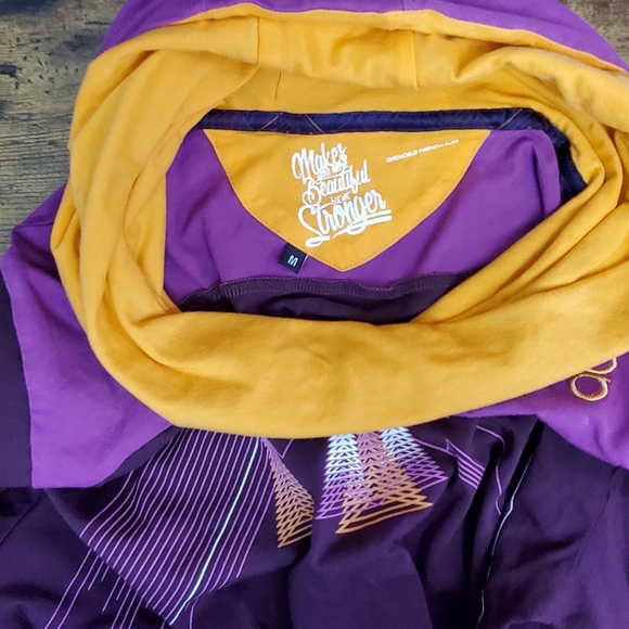 Women's abk Hooded Pullover Pink Orange Burgundy Mountain Size M Hiking Climbing - Picture 5 of 14